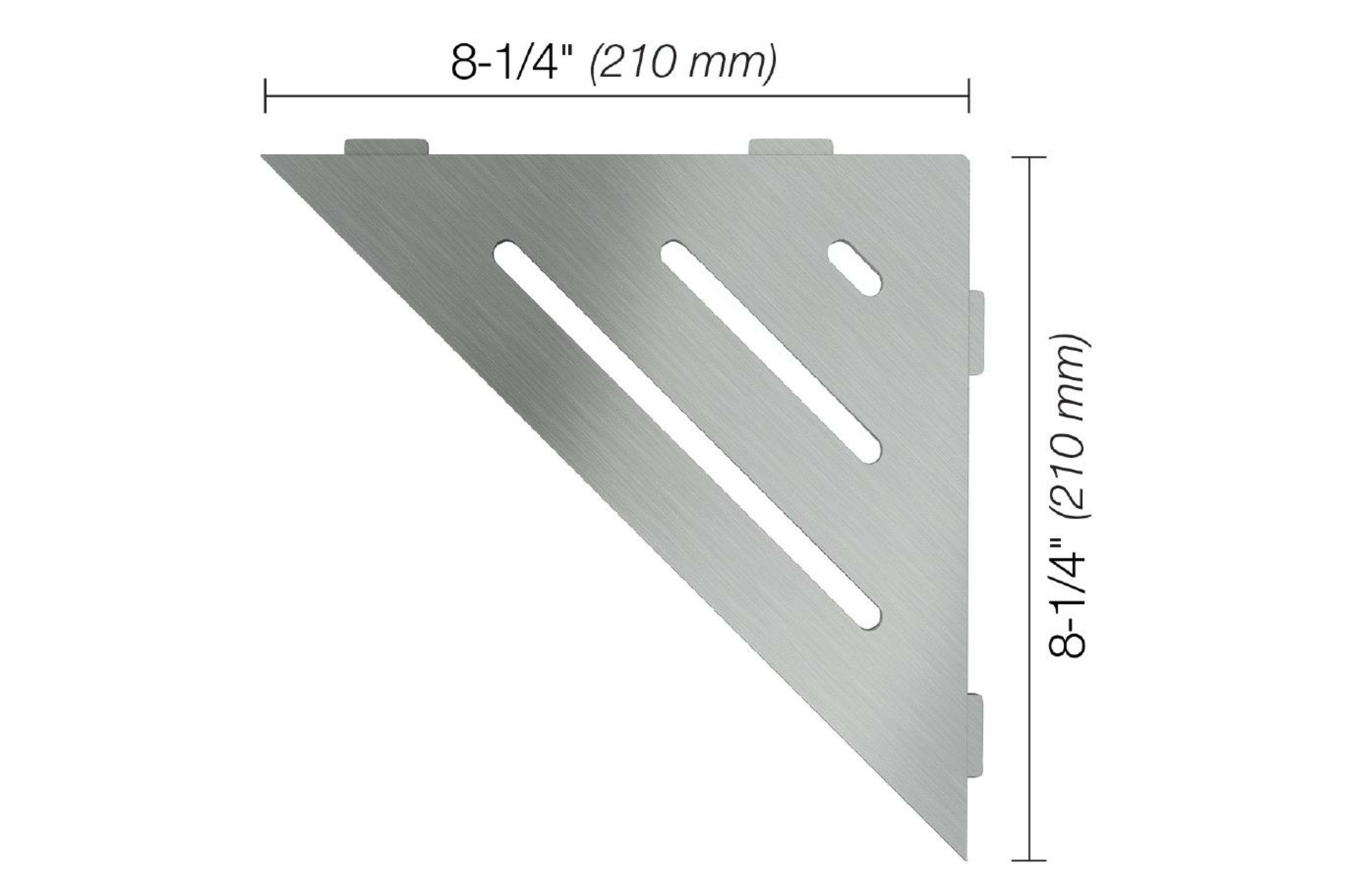 Schluter Shelf Triangle Coin Wave Inox Brossé SES1D10EB