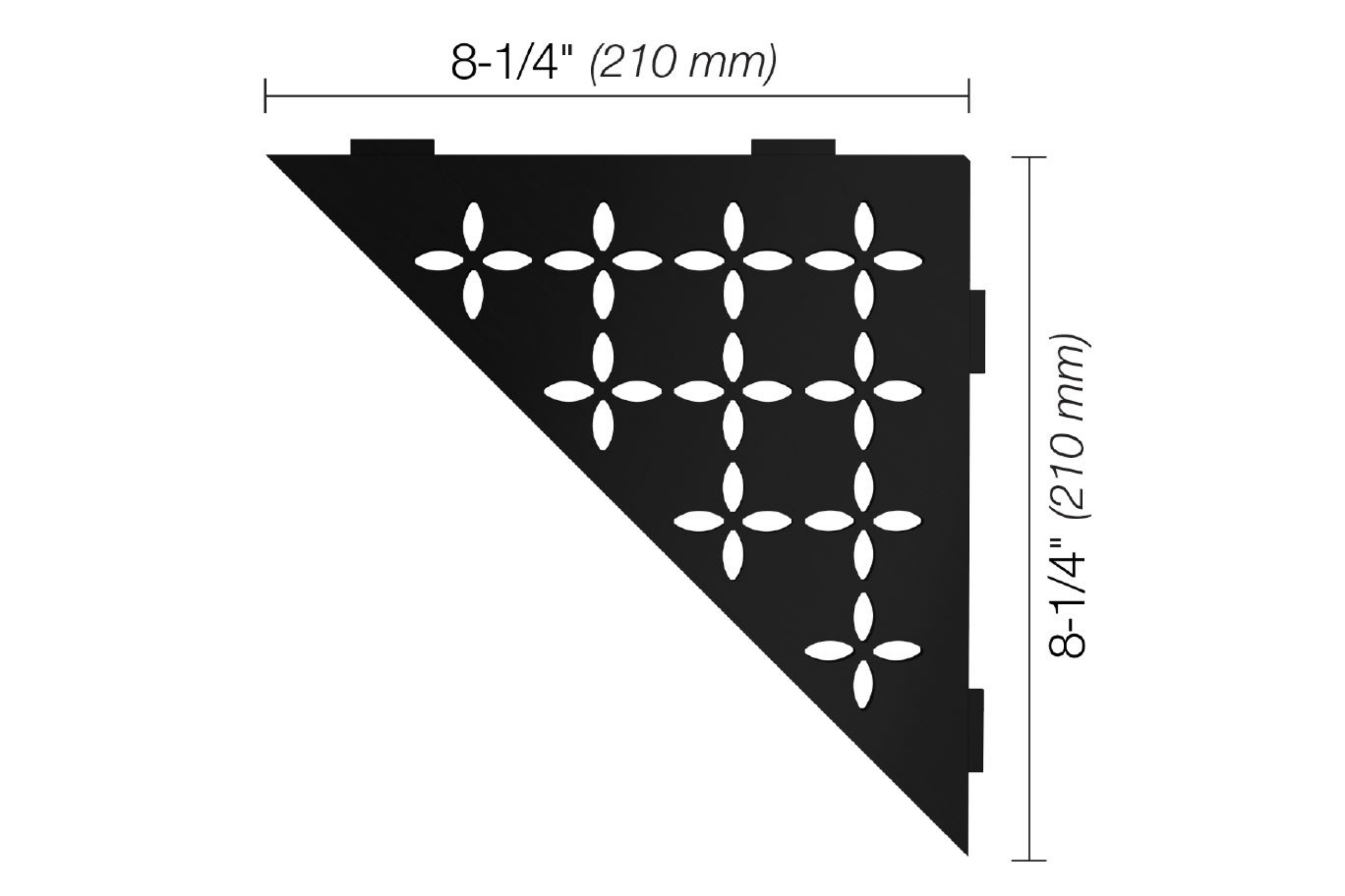 Schluter Shelf Triangle Coin Floral Noir Mat SES1D5MGS