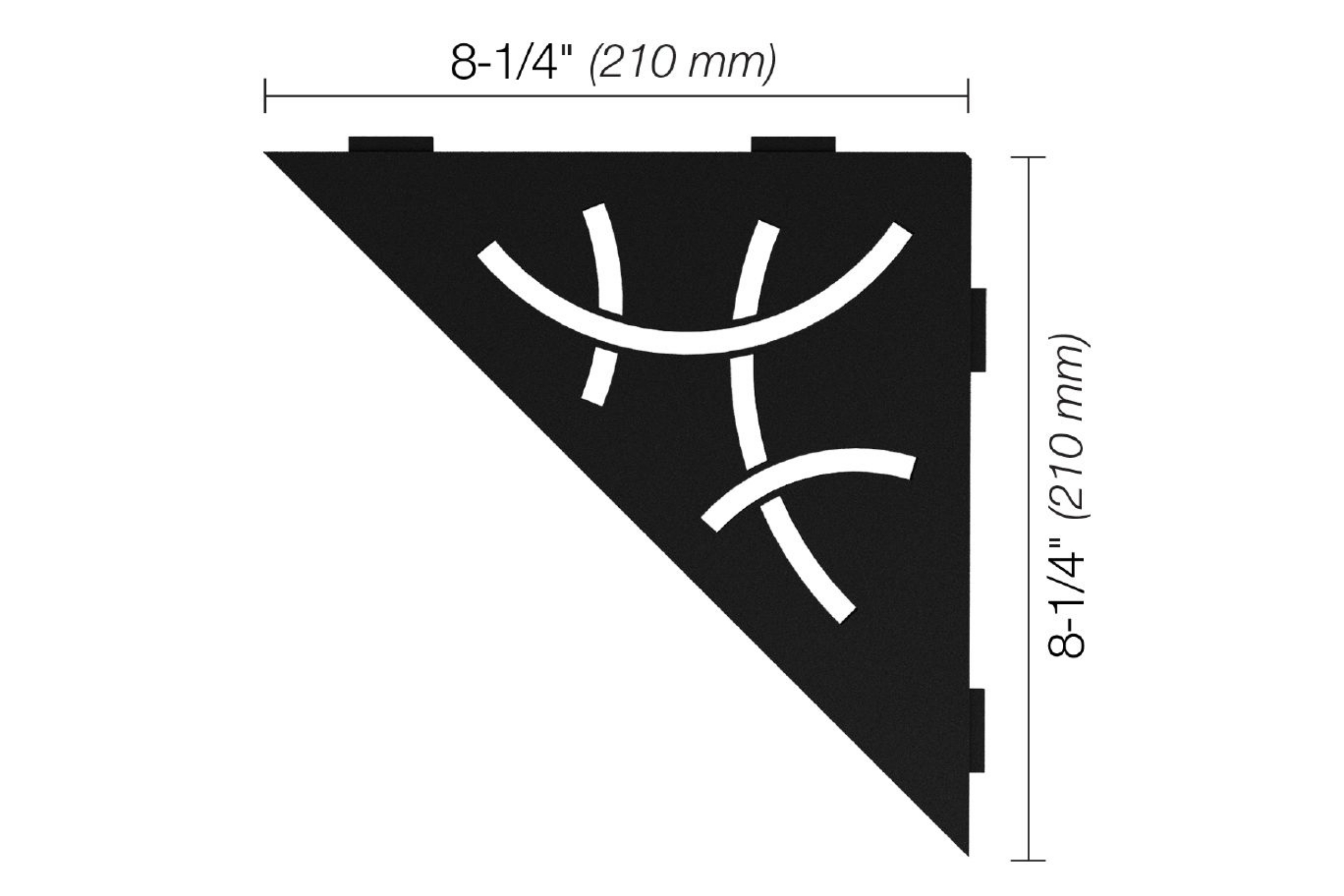 Schluter Shelf Triangle Coin Curve Noir Mat SES1D6MGS