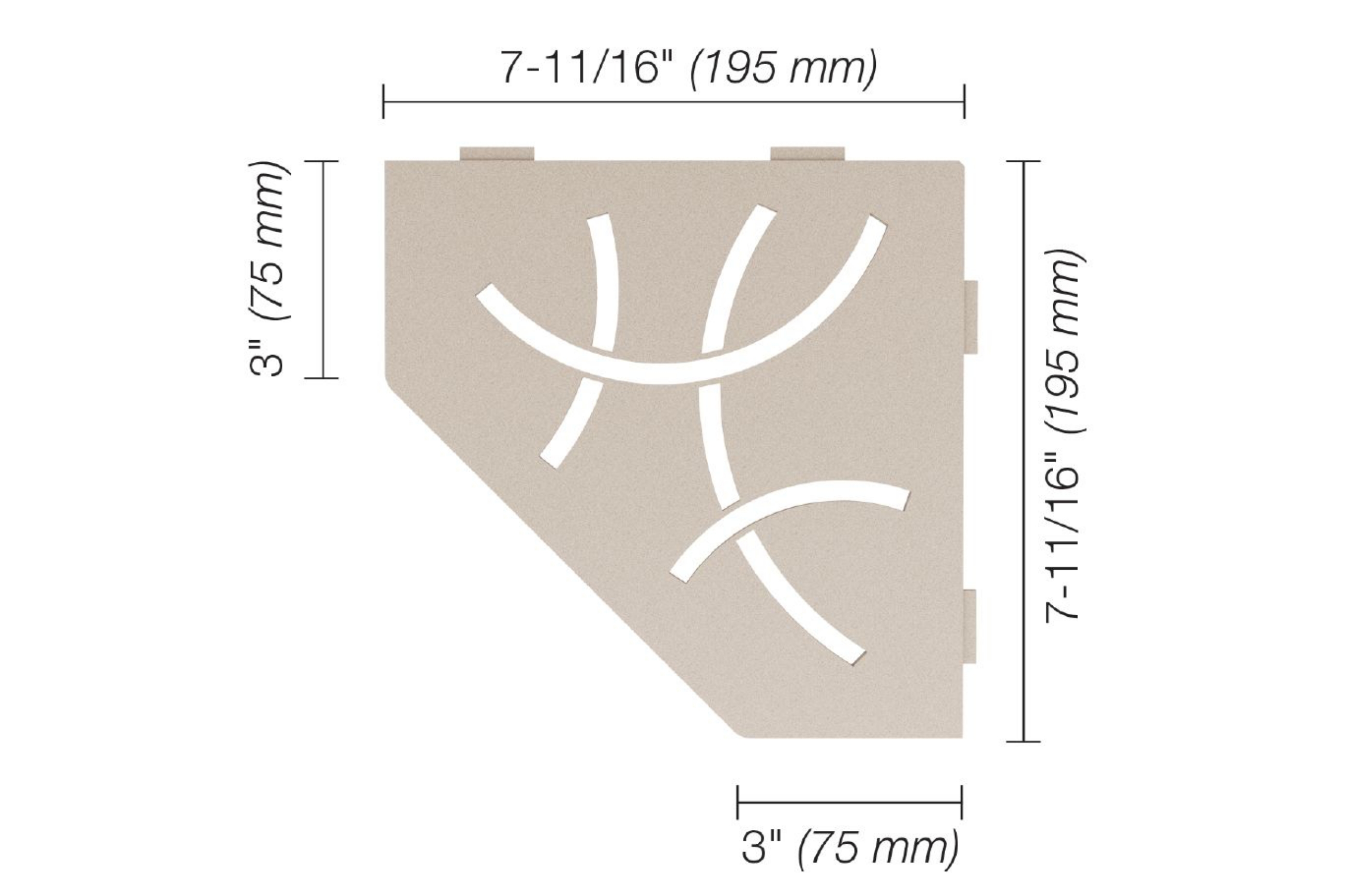 Schluter Shelf Pentagone Coin Curve Crème SES2D6TSC