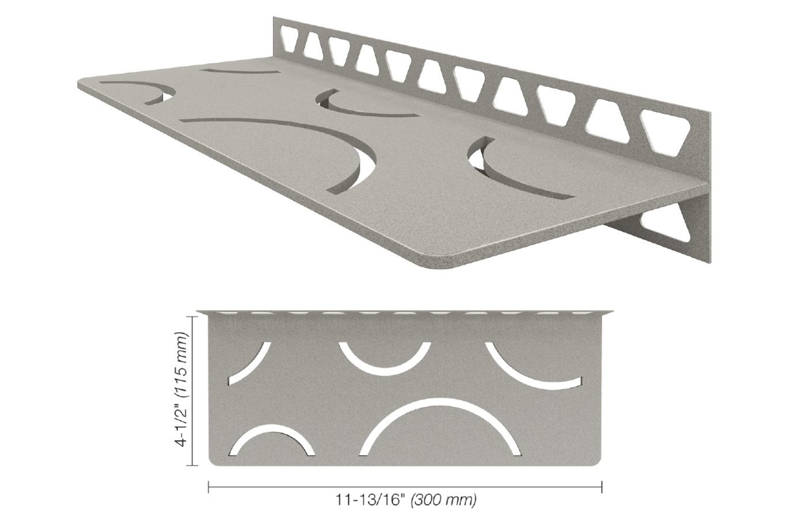 Schluter Shelf Rectangle Mur Curve Gris Pierre SWS1D6TSSG