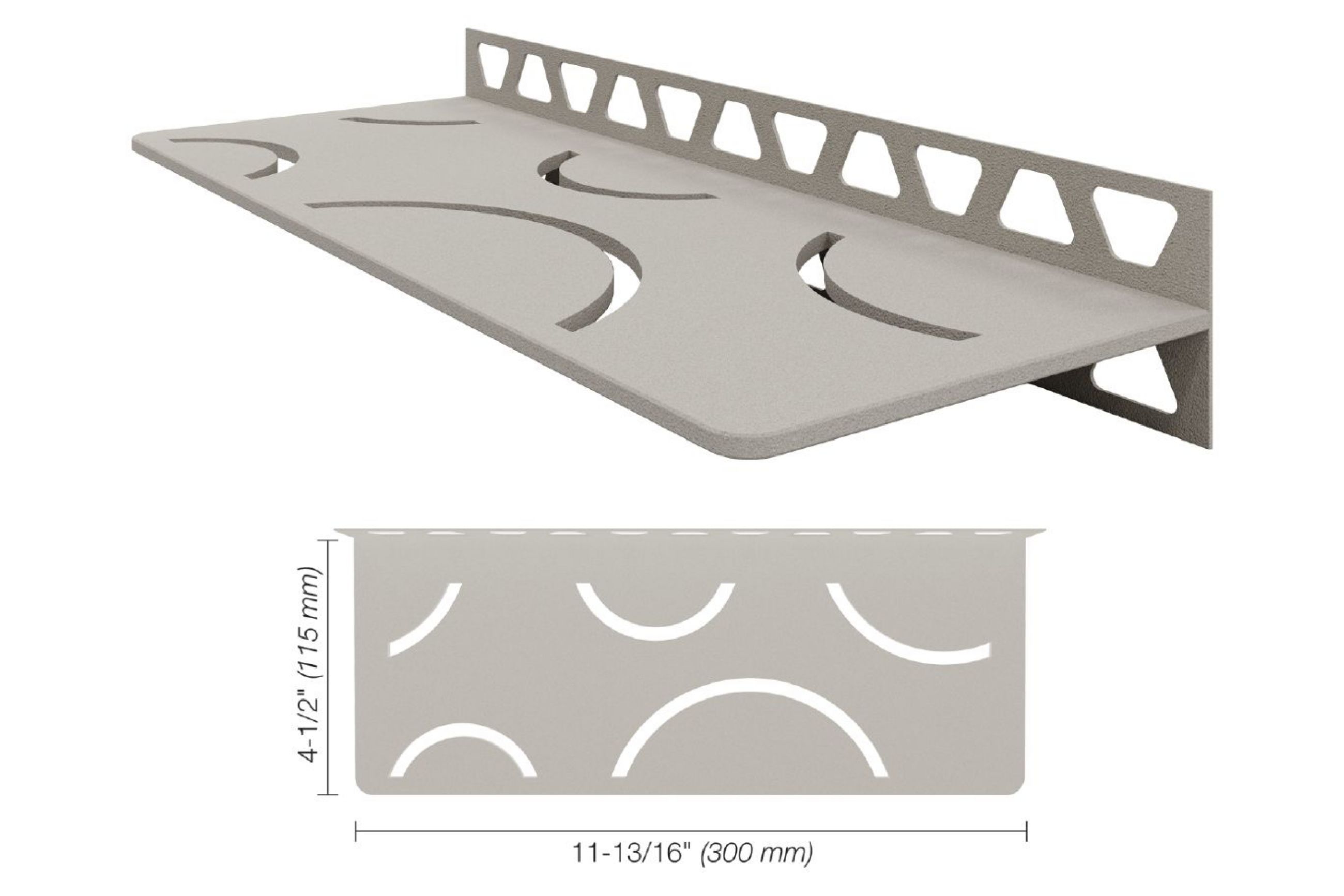 Schluter Shelf Rectangle Mur Curve Grège SWS1D6TSBG