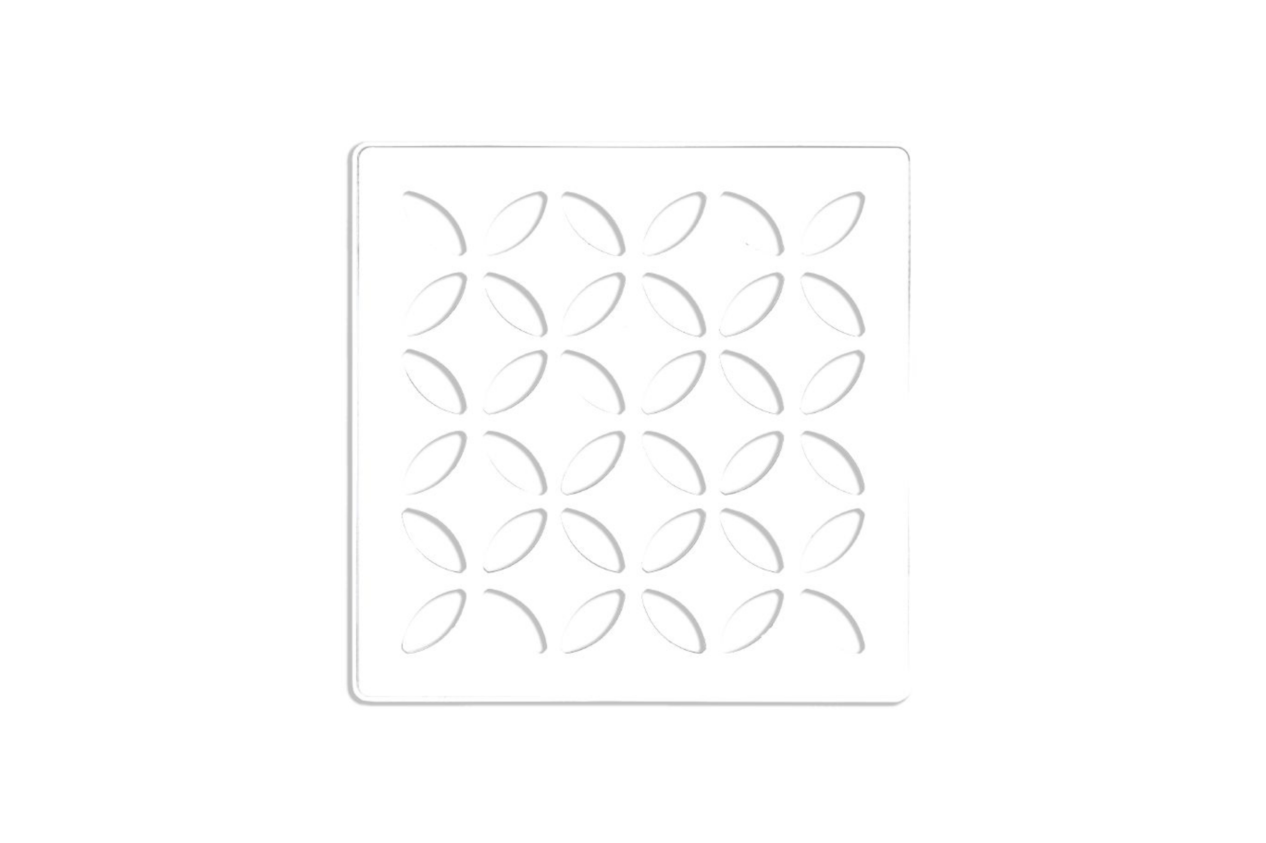 Schluter Kerdi-Drain Ens Grille 4" Blanc Mat Floral KDIF4GRKMBWD5