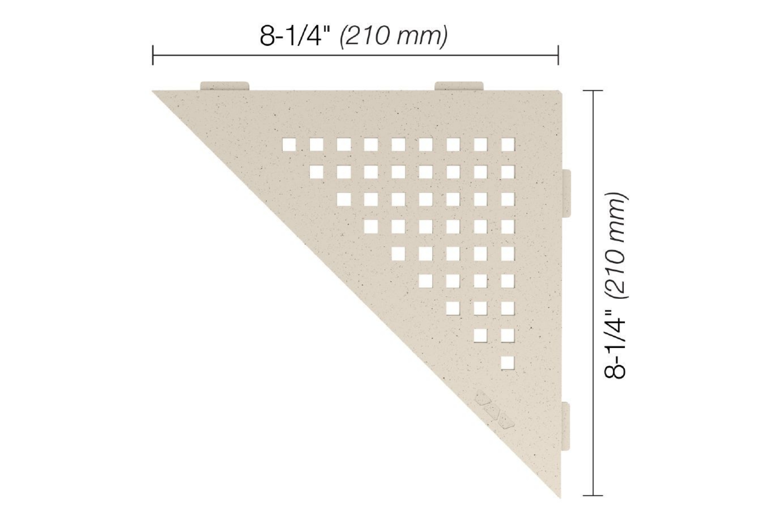 Schluter Shelf-E Triangle Coin Square Ivoire SES1D3TSI