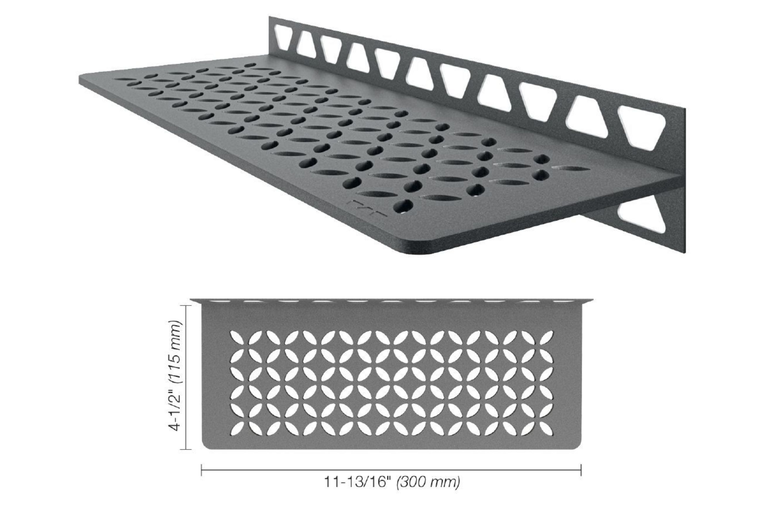 Schluter Shelf-W Rectangle Mur Floral Étain SWS1D5TSG
